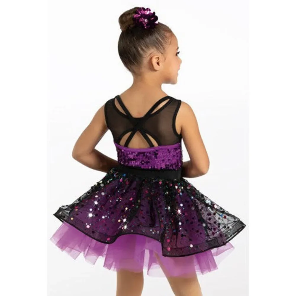 Pre-Owned Dance Costume Weissman 14365 Small Child Pink Jazz Sequin